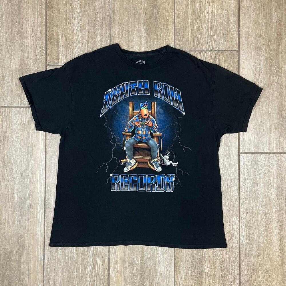 Death Row Records T Shirt Mens XL Black Graphic Electric Chair Tee